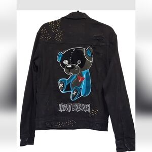 Kloud 9 jeans "Heart Breaker" Black Denim Jacket Size Medium